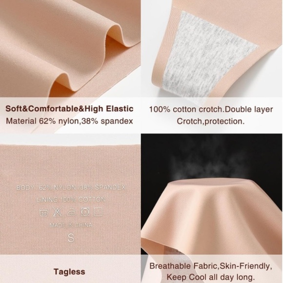 Wealurre High Waisted Seamless Breathable No Show Thongs/Panties 6 Pack | NEW!🖤 - Picture 3 of 9